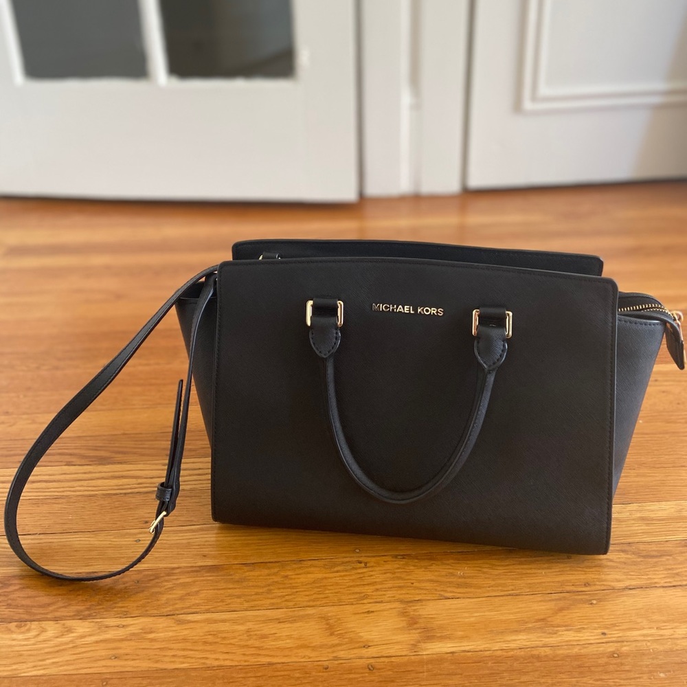 Michael Kors black leather tote